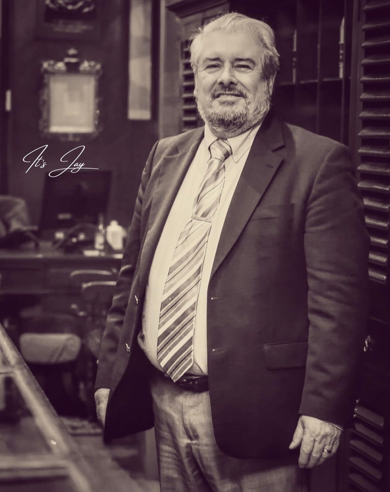 Monochrome Suited Portrait - Jay Pixels brand photography and video cameraman content for UK businesses