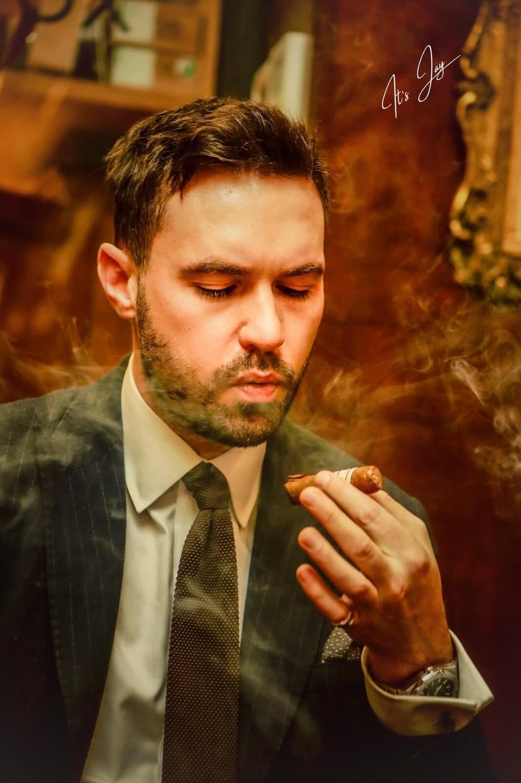 Cigar Lifestyle Portrait - Jay Pixels brand photography and video cameraman content for UK businesses